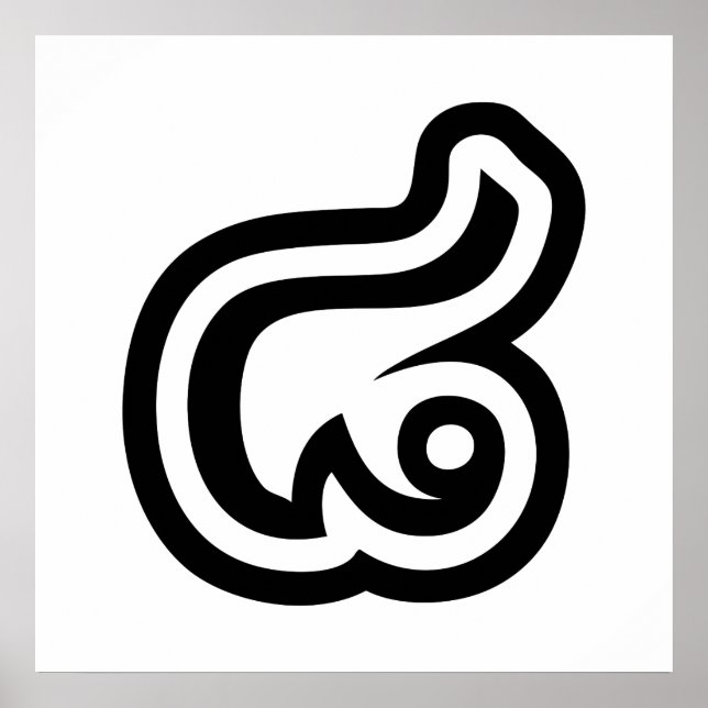 Pôster Tailândia Número 8 / Oito / ๘ (Mau/Pato) Tailandês (Frente)