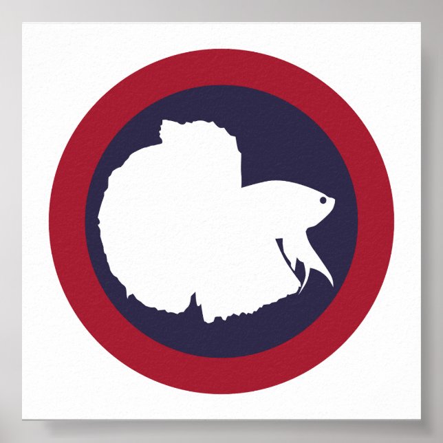 Poster Tailândia Siameses lutando peixes Betta Tailandês (Frente)