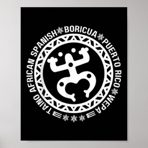 Poster Taino Africano Espanhol Coqui Porto Rico Boricua T