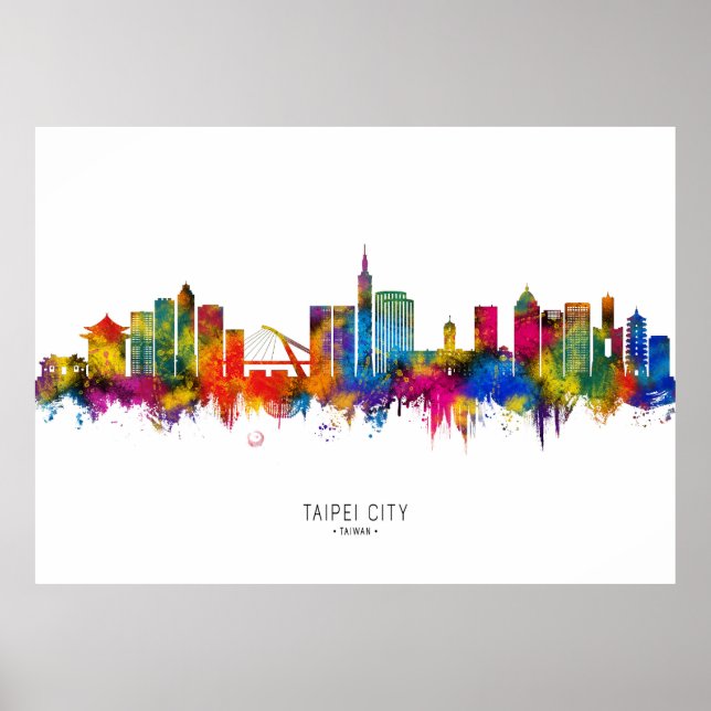 Poster Taipei Taiwan Skyline (Frente)