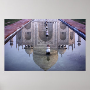 Pôster Taj Mahal, reflexão Agra, Uttar Pradesh,
