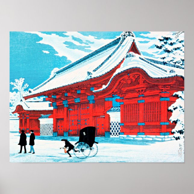 Poster Takahashi - A Porta Vermelha de Hongo em Neve (Frente)