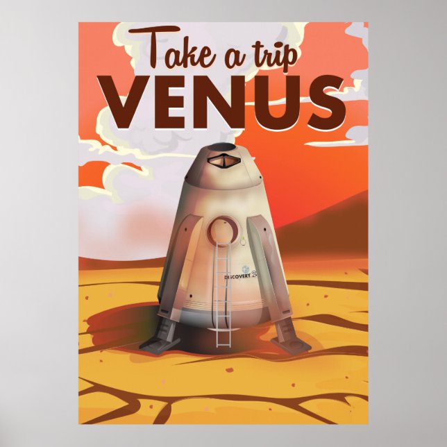 Pôster Take a trip to Venus travel poster. (Frente)