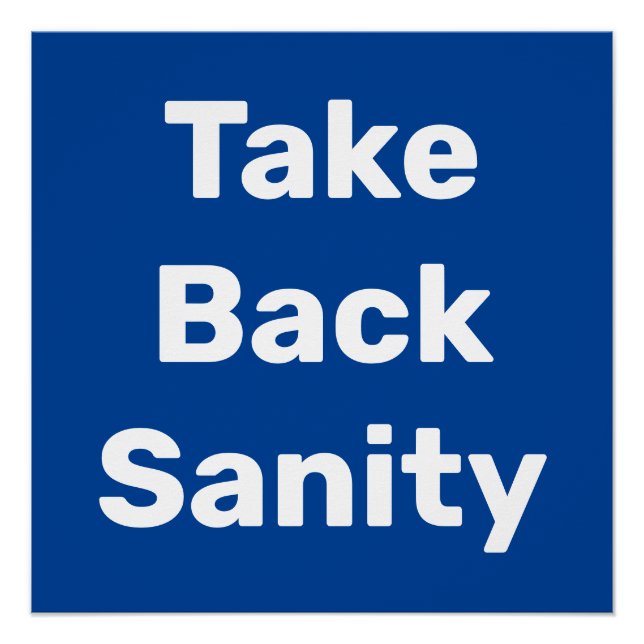Pôster Take Back Sanity (Frente)