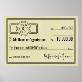 Poster Talão de Cheque para Sorteios e Premiações PARCHME