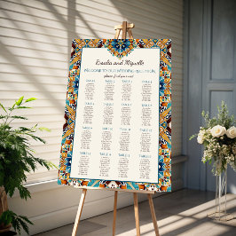 Poster Talavera vintage plano de casamento mexicano