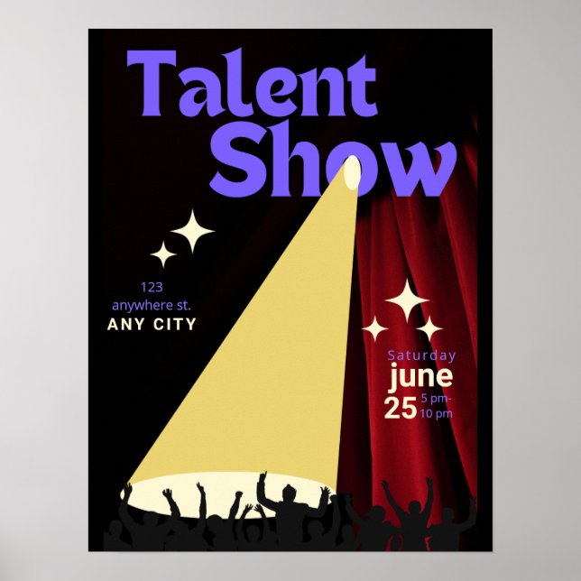Poster Talent Show FLyer, Show Flyer, Talent Concurso (Frente)
