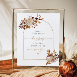 Poster TALIA Boho Cai Quantos Beijos Chá de panela