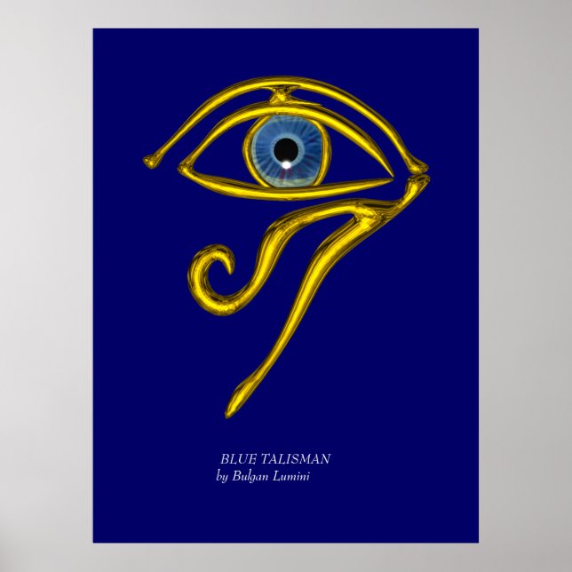 POSTER TALISMÃ AZUL / OLHO DE HÓRUS DOURADO (Frente)