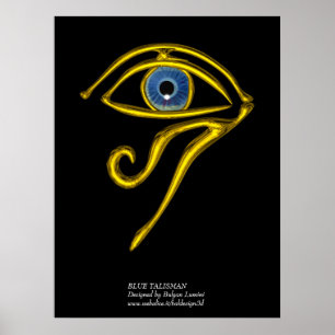 PÔSTER TALISMÃ AZUL/OLHO DOURADO DE HORUS