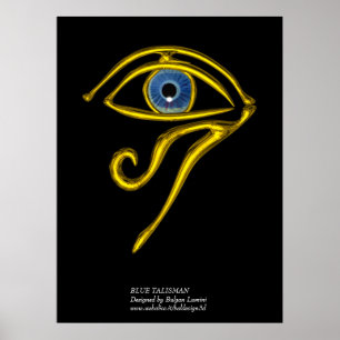 PÔSTER TALISMÃ AZUL/OLHO DOURADO DE HORUS