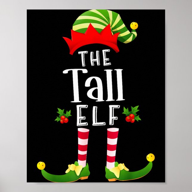 Poster Tall Christmas Elf Matching Pajama X-mas Party  (Frente)