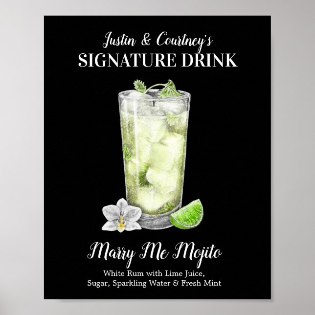 Poster Tall Mojito ・ PERSONALIZAR esta Assinatura Beber P (Frente)