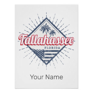 Pôster Tallahassee City Flórida Estados Unidos Vintage EU