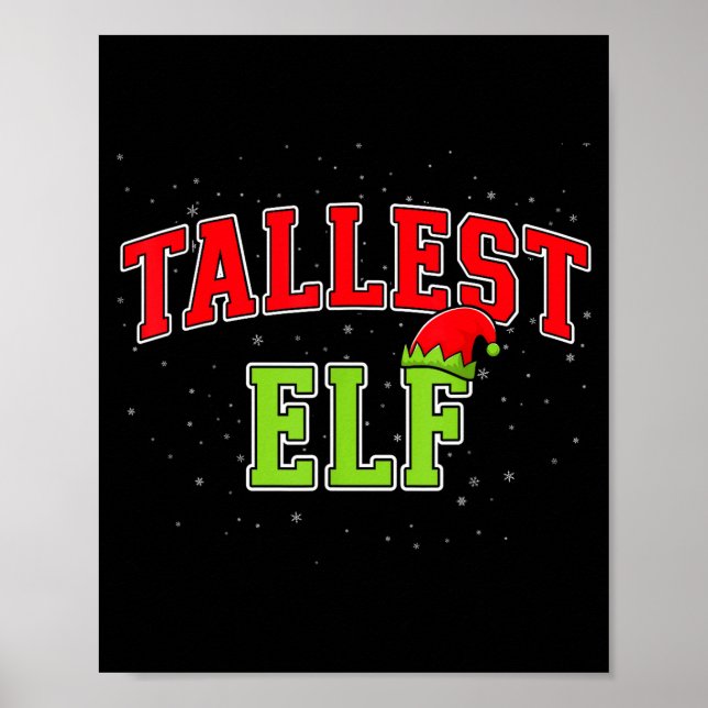 Poster Tallest Elf Christmas Family Matching Group Xmas  (Frente)