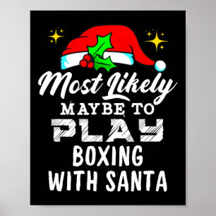 Poster Talvez Jogar Boxing Com Papais noeis Engraçado