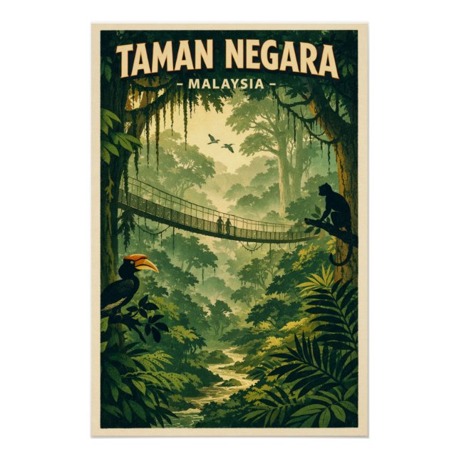 Pôster Taman Negara National Park, Malaysia travel (Frente)