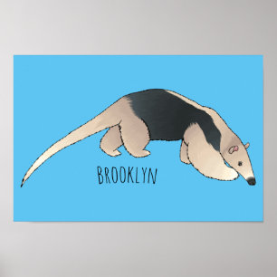 Poster Tamandua ilustração de desenho animado
