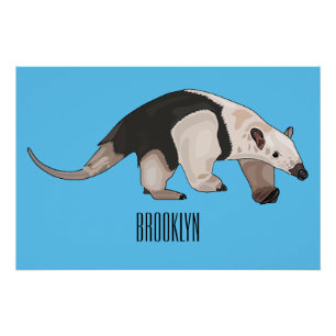 Pôster Tamandua ilustração de desenho animado