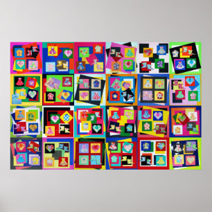 Poster Tamanho original 20" da arte vívida de Origami"