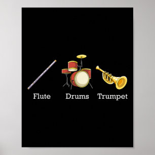 Poster Tambores de flauta Instrumentos de Banda de trompe