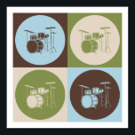 Pôster Tambores de pop Art<br><div class="desc">Tambores de arte pop. Adquira este design divertido com seu passatempo, ocupação ou obsessão em t-shirts, adesivos e muito mais. Eles também fazem presentes de excelente!</div>