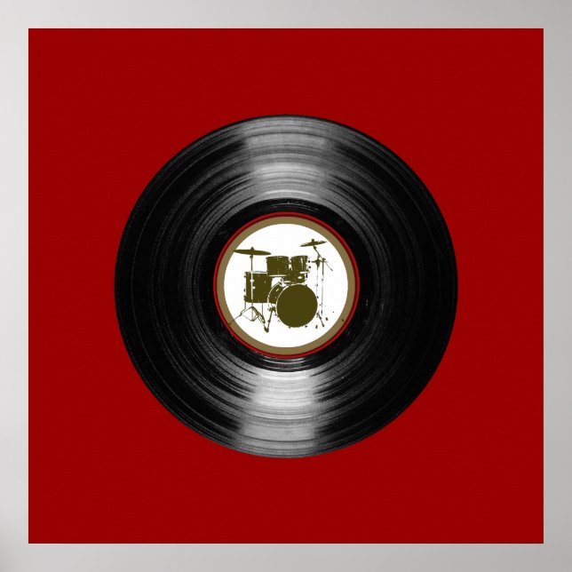 Pôster tambores de vinilo para paredes (Frente)
