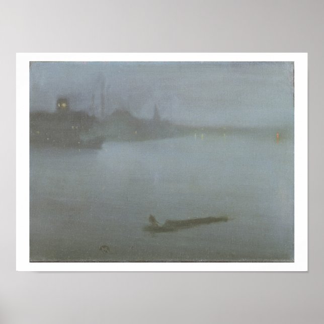 Pôster Tâmisas - Noturna em azul e Prata, c.1872/8 (oi) (Frente)