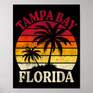 Poster Tampa Bay Flórida Praia Tropical Verão Palmeira