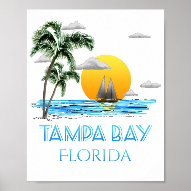 Poster Tampa Bay Florida Sailing (Frente)