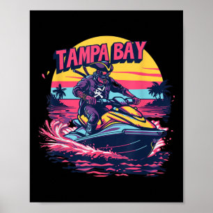 Poster Tampa Bay Pirata Jetski Boating Engraçado Gasp Fló