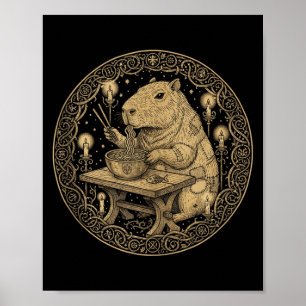 Poster Tampa Capivara Mundo Antigo Medieval Ramen Fantasi