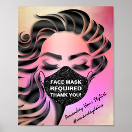 Poster Tampa da máscara facial, Rosa rosa-vírgula necessá