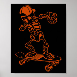 Poster Tampa de esqueleto de skate Truque legal Ollie 