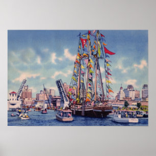 Pôster Tampa Florida Gasparilla Flortilla