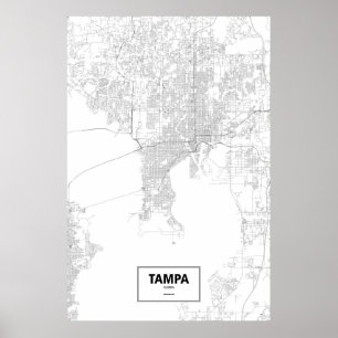 Poster Tampa, Flórida (preto no branco)