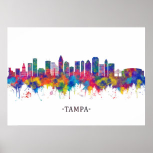 Poster Tampa Florida Skyline
