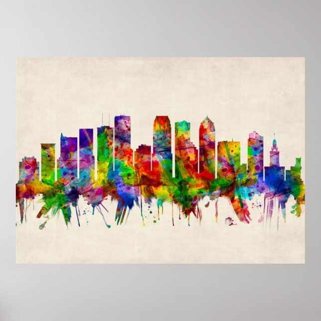Poster Tampa Florida Skyline (Frente)