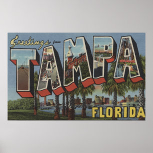 Pôster Tampa, letra ScenesTampa de FloridaLarge, FL