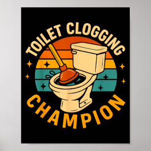 Poster Tampoamento de Vaso Chamon Piada de Banheiro Engra