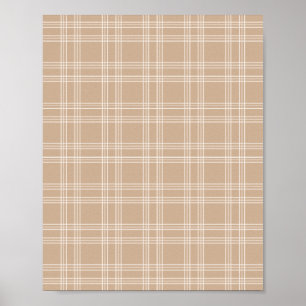 Poster Tan Beige Gingham