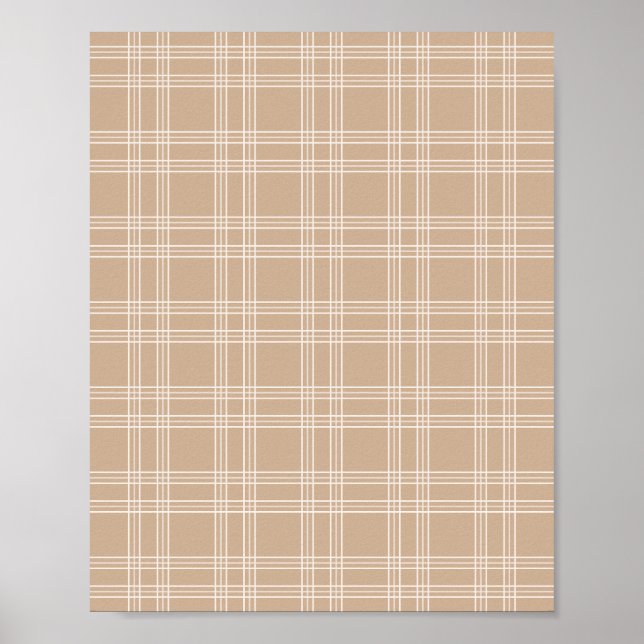 Poster Tan Beige Gingham (Frente)