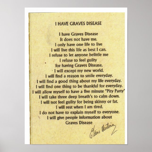 Pôster Tan I Have Graves Disease (Frente)
