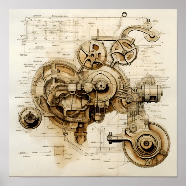 Poster Tan Machine Blueprint (Frente)