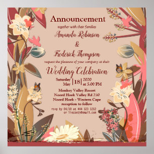 Poster Tan - Marsala Wine & twist of Hues of Pink