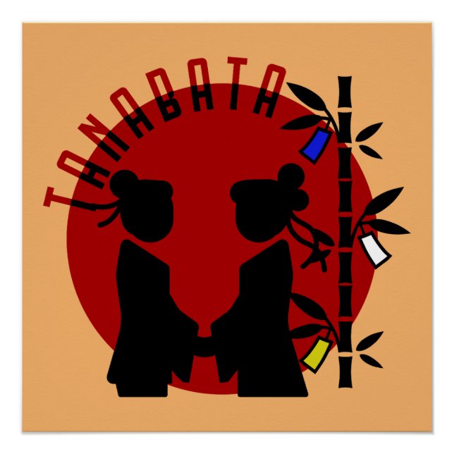 Pôster Tanabata Casal Silhouette (Frente)