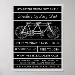 Poster Tandem Bicycle, Anúncio do Cycling Club