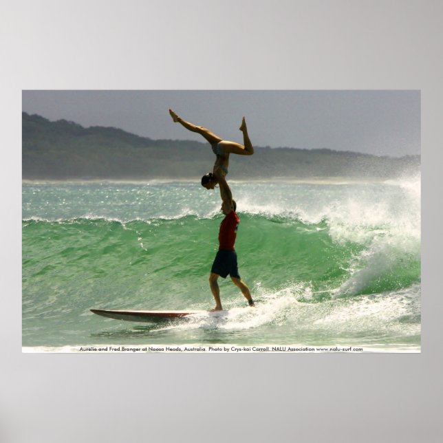 Poster Tandem Surfing em Noosa (Frente)