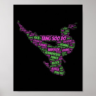 Poster Tang Soo Do Girls Karate Martial Arts Treinando Tr
