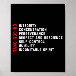 Poster Tang Soo Do Martial Arts 7 Tenets